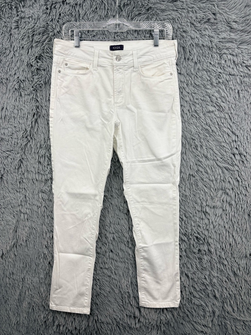 NYDJ Alina Jeans Womens 8 White Slim Ankle Not Your Daughters Jeans Convertible